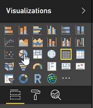 The Visualizations palette displays.